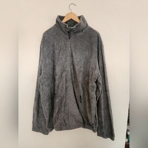 King Size - Full Zip Fleece Jacket, 3XL Tall, Gray
